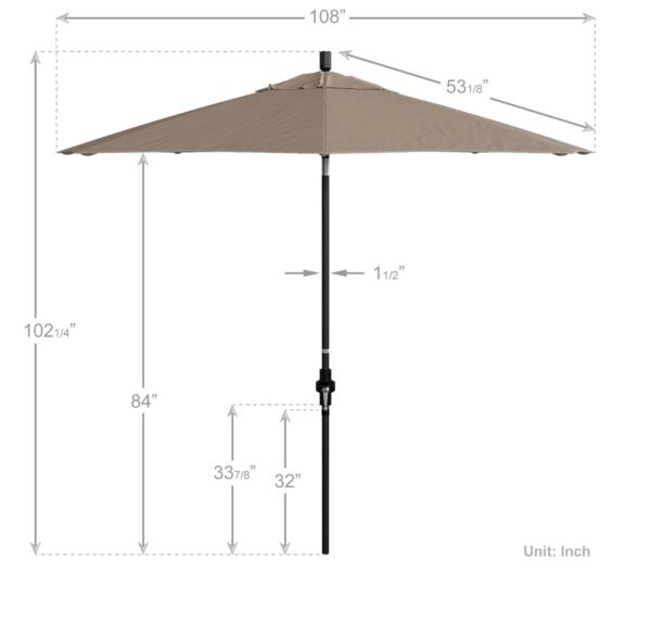 Outdoor patio umbrella