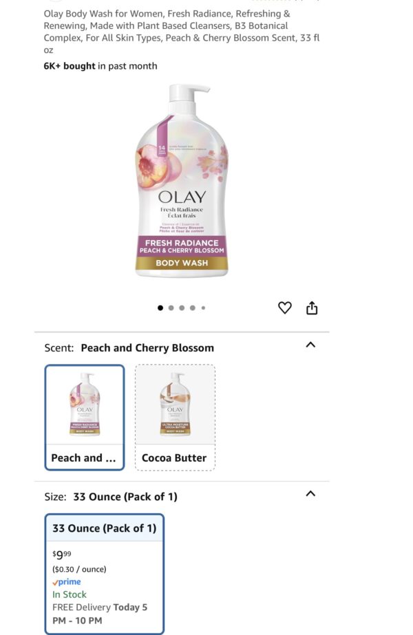 Olay body wash 33oz
